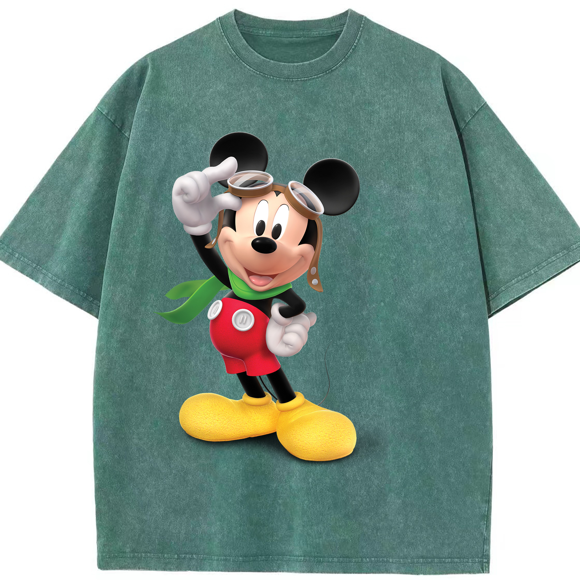 （画像用） ミッキーマウス Mickey Mouse 綿100% ヴィンテージ風 半袖Tシャツ（フロントプリント）